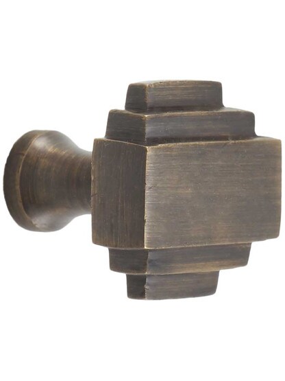 Streamline Deco Cabinet Knob in Antique Brass.